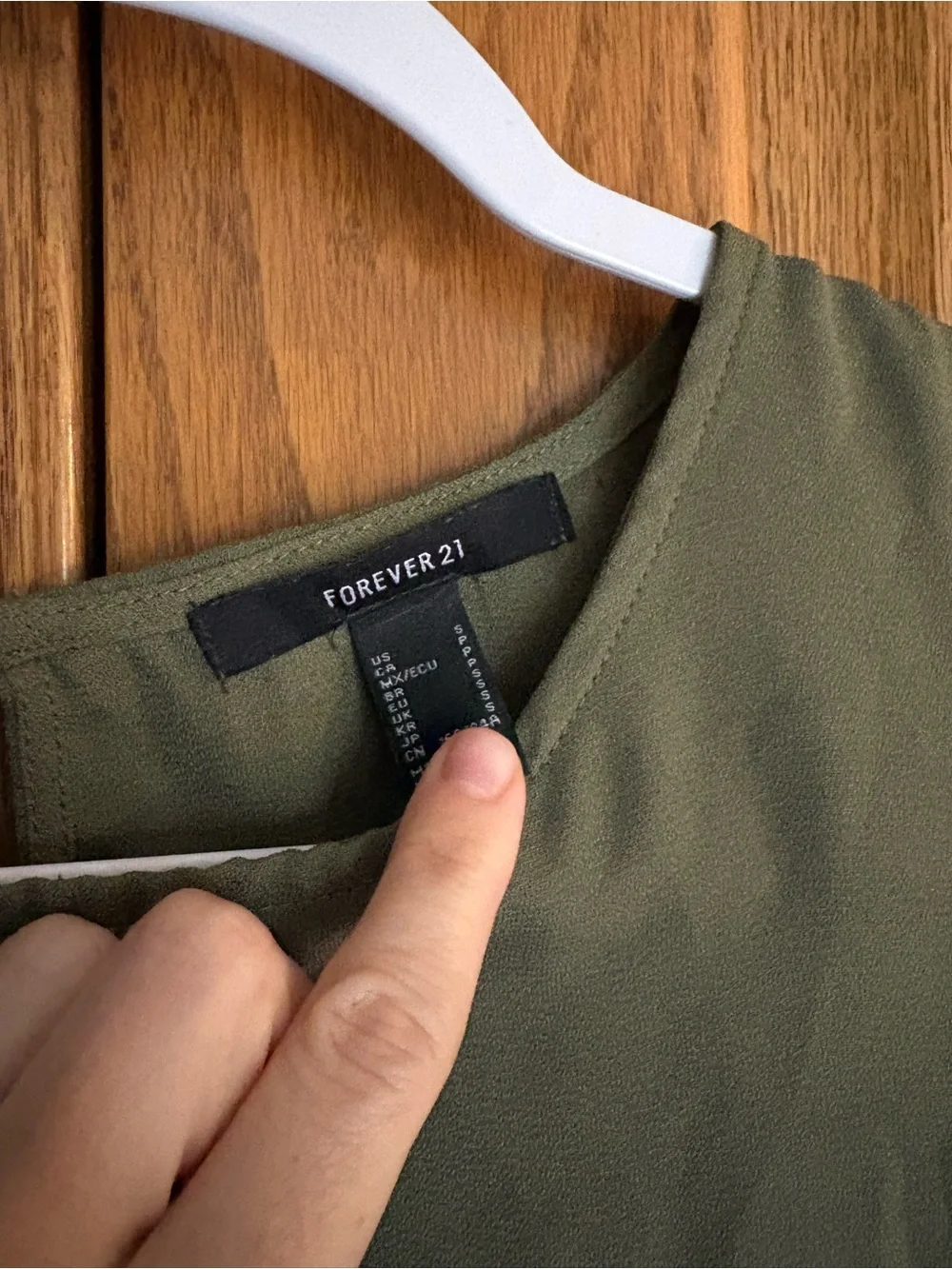 Forever 21 Olive Green Front-Tie Short Sleeve Crop Top